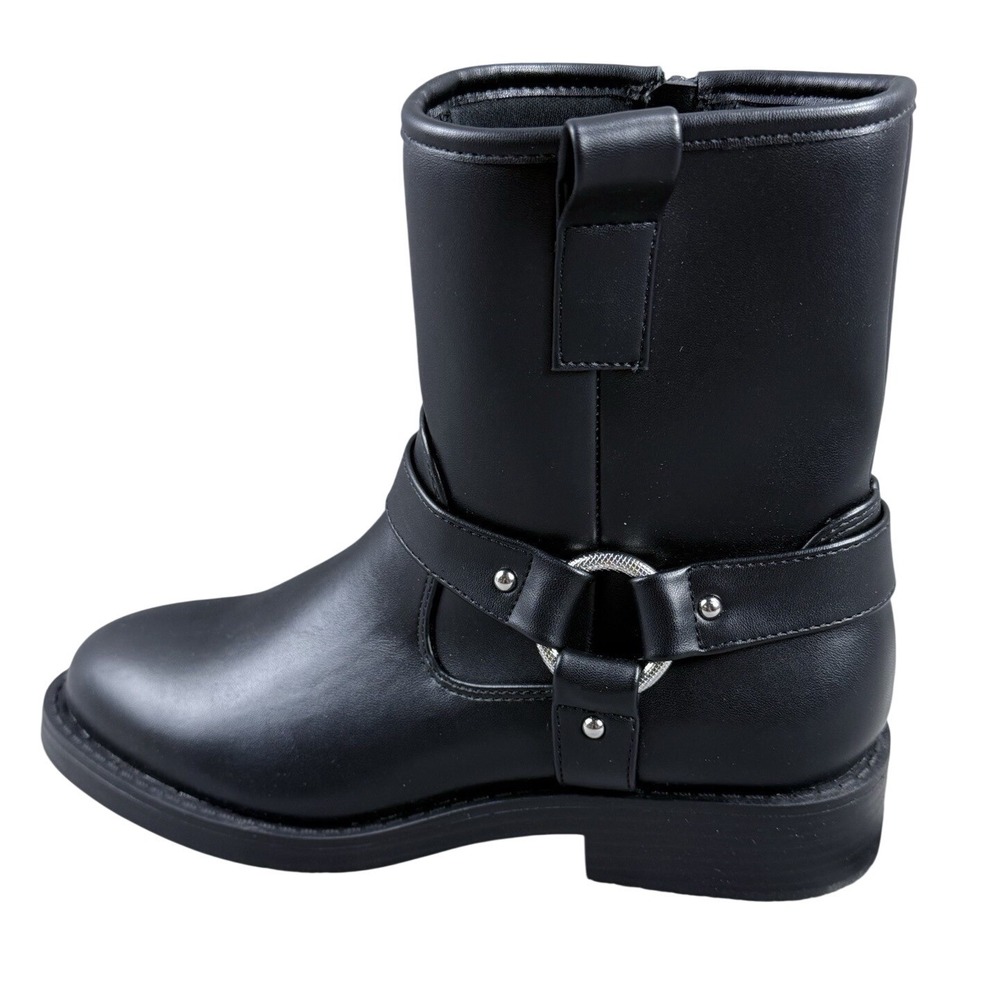 DV By Dolce Vita Boots Womens Size 9 Black Biker Mid-Calf Zip Studded Straps